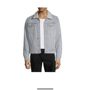 New Men's Arizona‎ Jean Co. Light Blue Sherpa Jacket sz Small Jacket Coat Denim